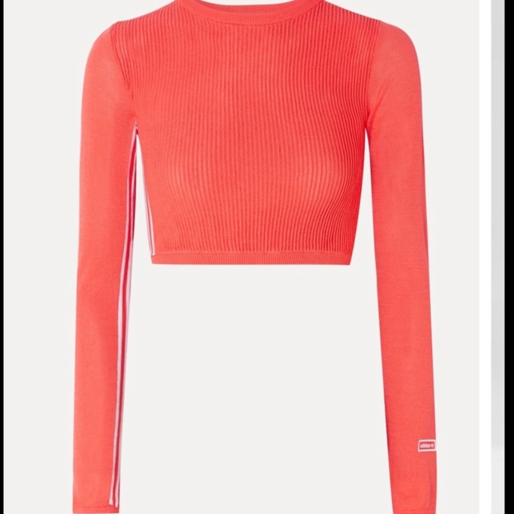 NWOT Adidas ribbed crop long sleeve top